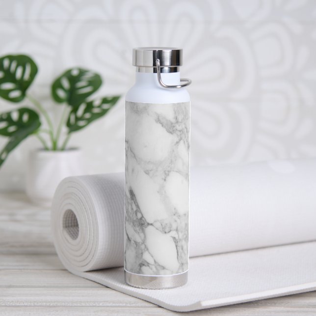 Grey Marble Design Water Bottle (Yoga)