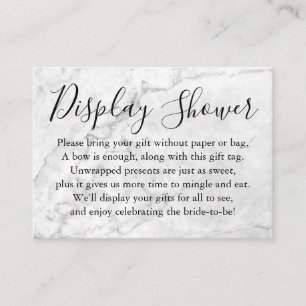 Grey Marble Display Bridal Shower Gift Tag Enclosure Card