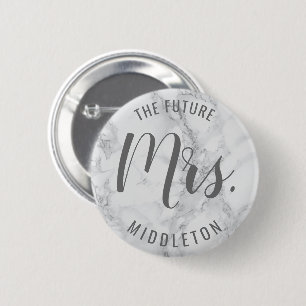 Grey Marble - Future Mrs. 2 Inch Round Button