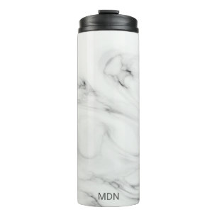 Grey Marble Geode with Monogram Thermal Tumbler