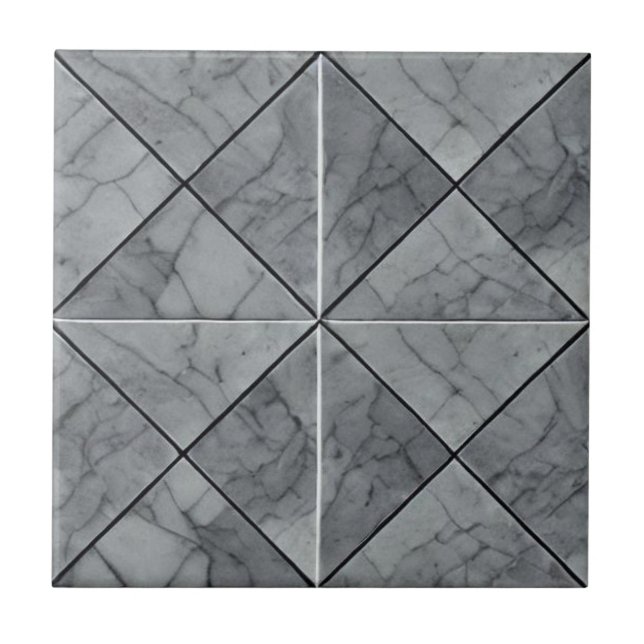 Grey marble geometric art ceramic tiles (Front)