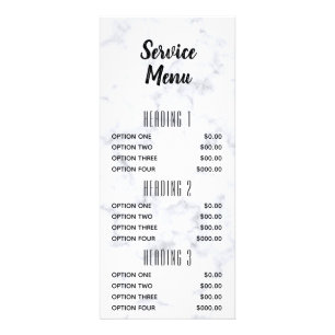 grey marble granite rose gold salon service menu