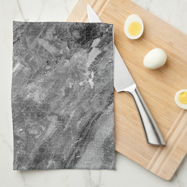 Grey marble kitchen towel (Quarter Fold)