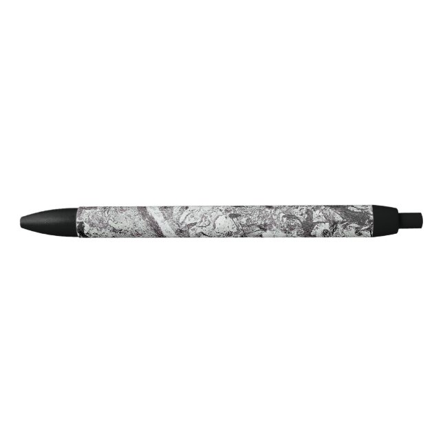 Grey Marble Look Black Ink Pen (Front)