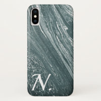Grey Marble Polished Stone Imitation & Monogram