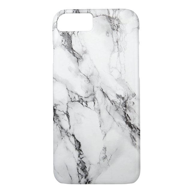 Grey Marble Stone Black Crack Case-Mate iPhone Case (Back)