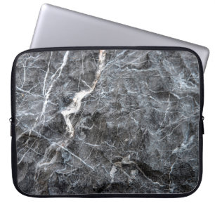 Grey marble stone laptop sleeve