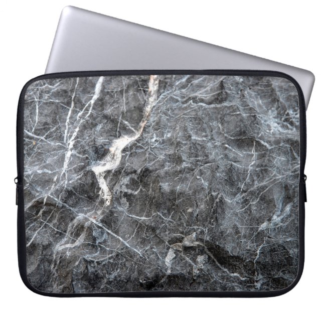 Grey marble stone laptop sleeve (Front)