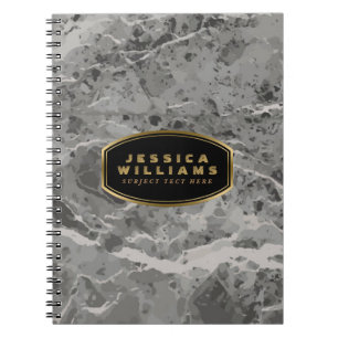 Grey Marble Stone Pattern Texture Print 2 Notebook