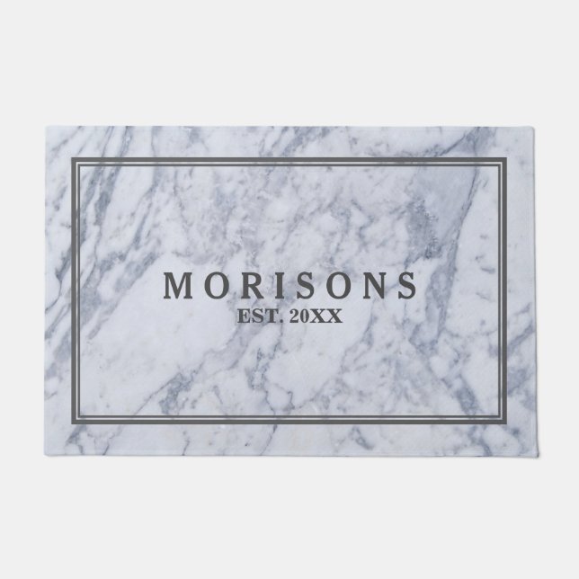 Grey Marble Stone Texture Doormat (Front)