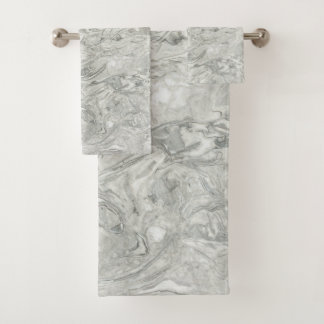 Grey marble surface pattern bath towel set