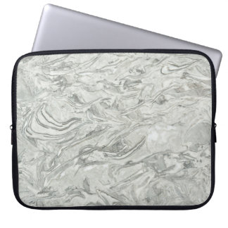 Grey marble surface pattern laptop sleeve