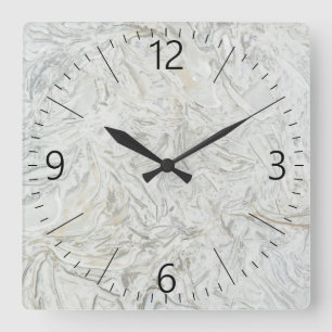 Grey marble surface pattern square wall clock