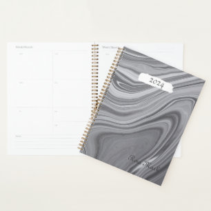 Grey Marble Swirl Customized Planner