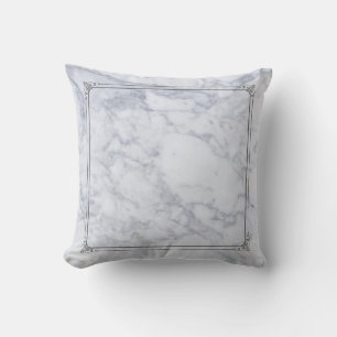 Grey Marble Texture & Elegant Grey Frame Throw Pillow
