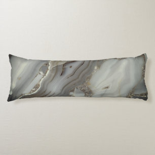 Grey Marble with Gold Vein Body Pillow