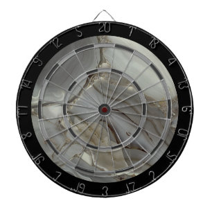 Grey Marble with Gold Vein Dartboard