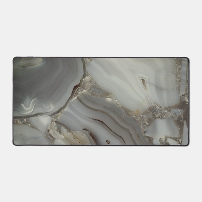 Grey Marble with Gold Vein Desk Mat (Front)