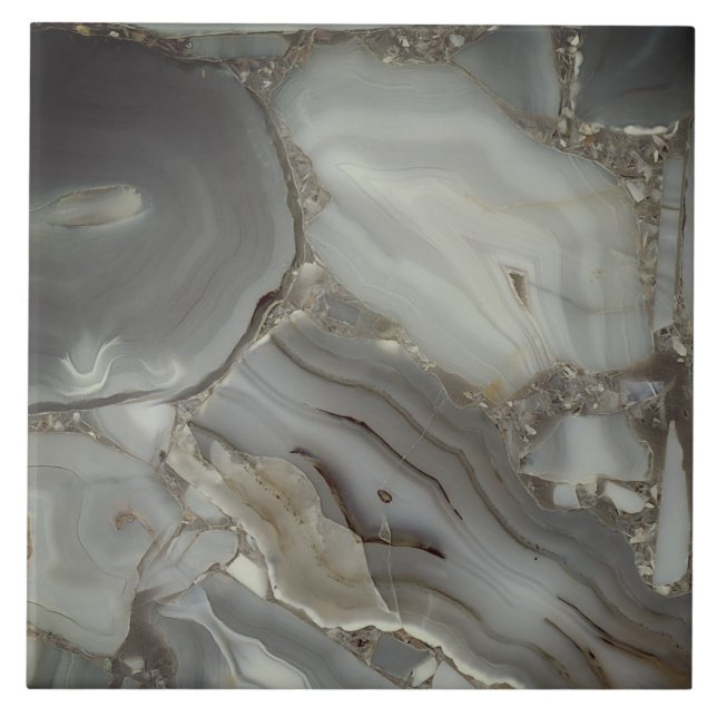 Grey Marble with Gold Vein Tile (Front)