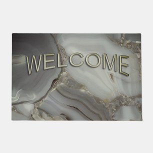Grey Marble with Gold Vein Welcome Matts Doormat
