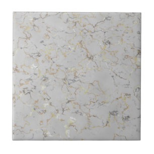Grey marble with gold veins tile