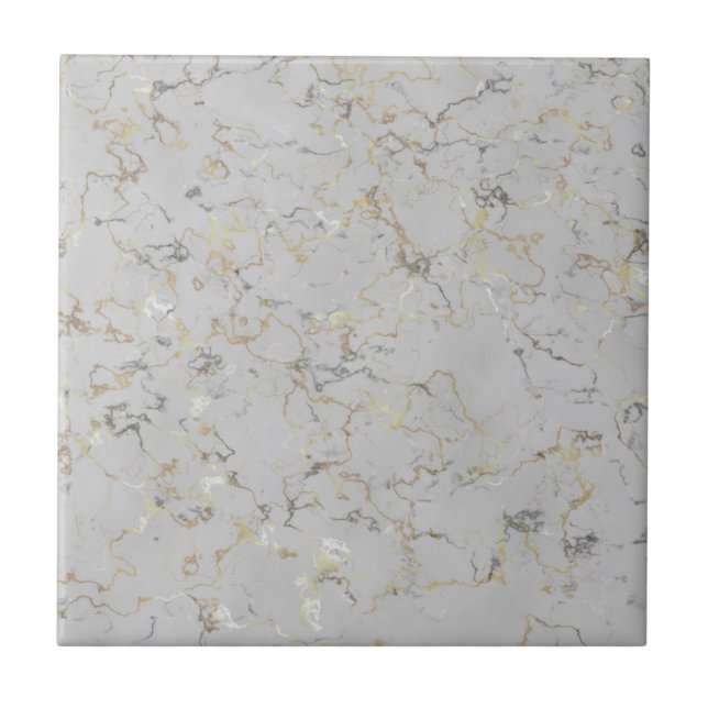 Grey marble with gold veins tile (Front)