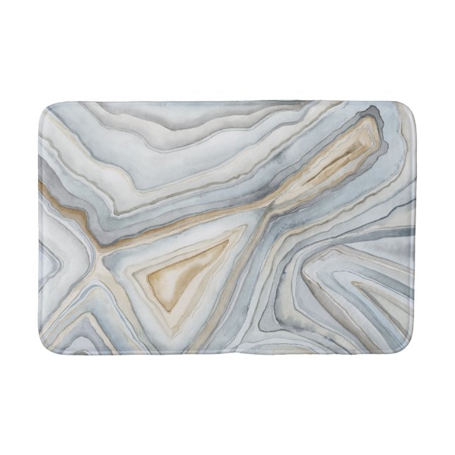Grey Marbled Abstract Design Bath Mat (Front)