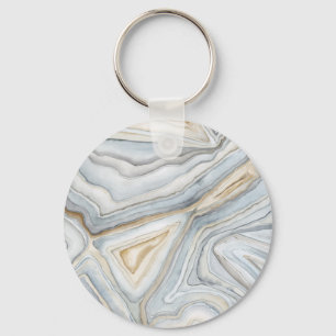 Grey Marbled Abstract Design Keychain