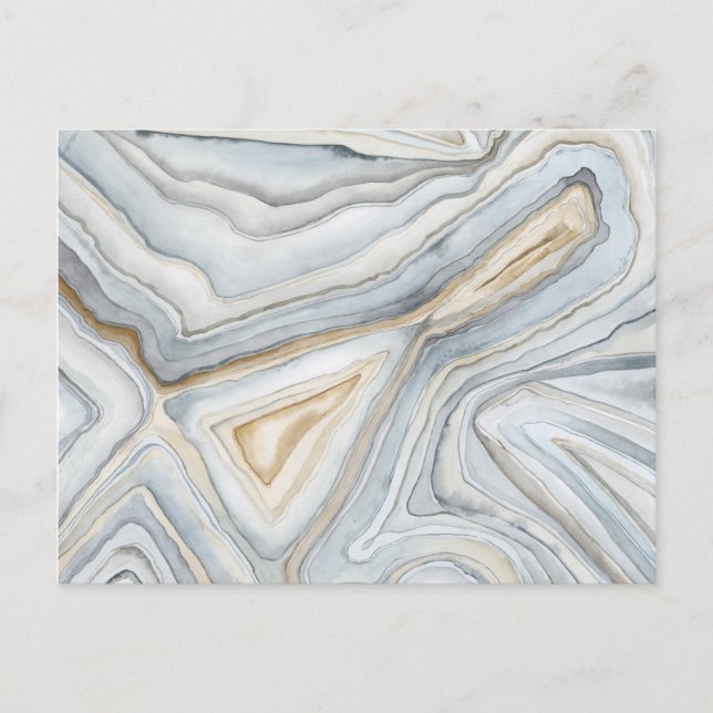 Grey Marbled Abstract Design Postcard (Front)