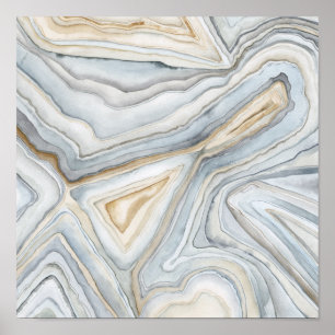 Grey Marbled Abstract Design Poster