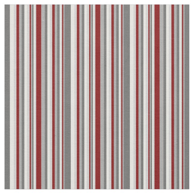 Grey, Maroon & Mint Cream Stripes Pattern Fabric (Close Up)