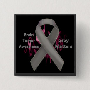 Grey Matters - Brain Tumour Awareness 2 Inch Square Button