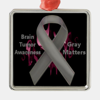 Grey Matters - Brain Tumour Awareness Metal Ornament