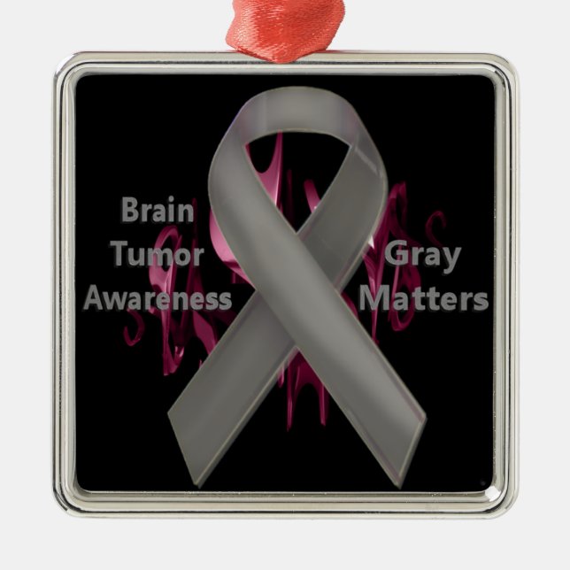 Grey Matters - Brain Tumour Awareness Metal Ornament (Front)