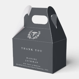 Grey MD Doctor + Caduceus Graduation Favor Box
