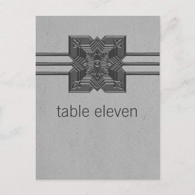 Grey Medallion Border Table Postcard (Front)