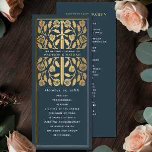 Grey Medieval Gold Sword Royal Wedding Program