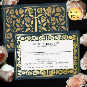 Grey Medieval Gold Sword Royal Wedding RSVP