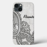 Grey Mehndi Motif iPad Case