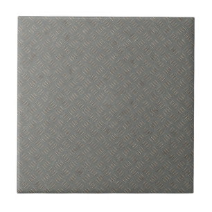 Grey Metal Diamond Plate Texture Background Tile