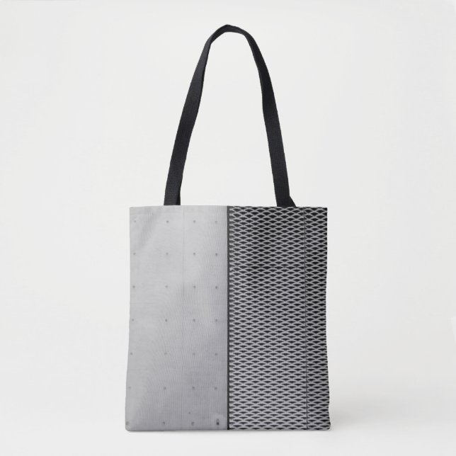 Grey metal galvanized sheet tote bag (Front)