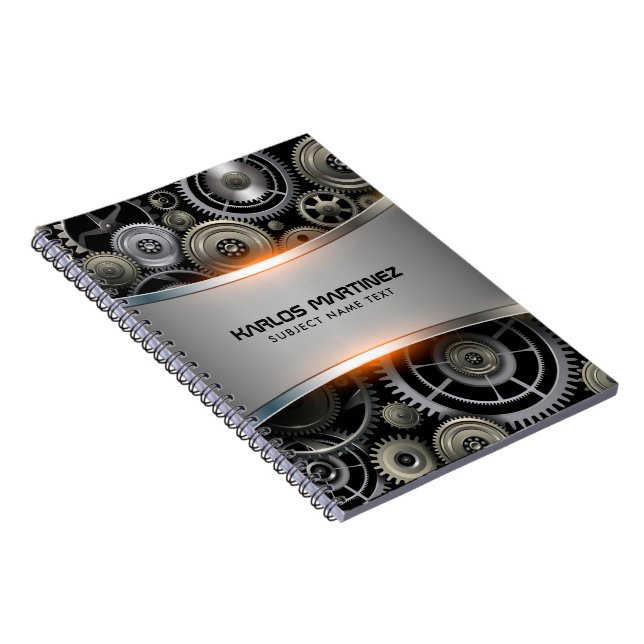 Grey metallic background notebook (Right Side)