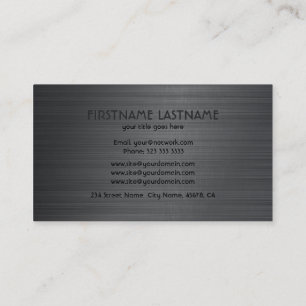 Grey Metallic Brushed Aluminum Look 2 Business Card