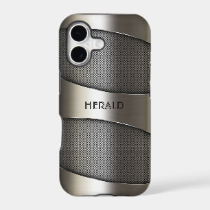 Grey Metallic Geometric Design