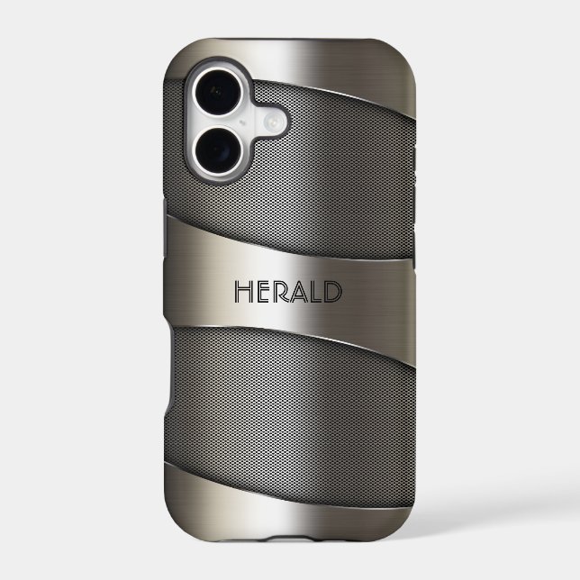 Grey Metallic Geometric Design (Back)