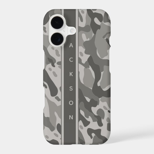 Grey military camouflage pattern with name (Back)