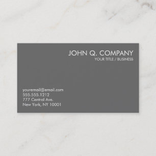 Grey Minimal Basic Business Card