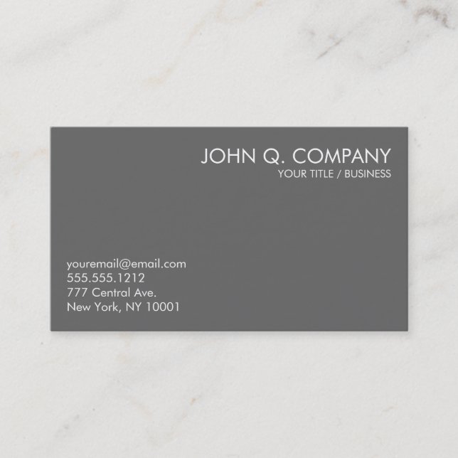 Grey Minimal Basic Business Card (Front)