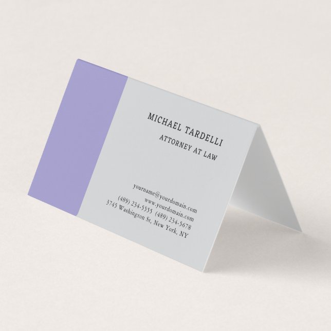 Grey Minimalist Classical Professional Business Card (Front)