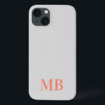 Grey Minimalist Modern Initial Monogram iPhone 13 Case<br><div class="desc">Minimalist Modern Initial Monogram. Create your own personalized iPhone Case with custom initial name.</div>